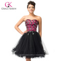 Grace Karin Sexy Strapless Satén &amp; Tulle vestidos de cóctel CL007578-1